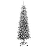 Vidaxl kunstkerstboom avec neige étroite de 180 cm en PVC et PE