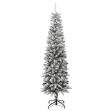 VidaXL Sapin de Noël artificiel avec neige étroit 210 cm PVC et PE
