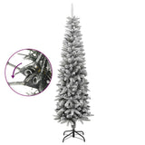 VidaXL Sapin de Noël artificiel avec neige étroit 210 cm PVC et PE