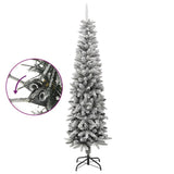 Vidaxl kunstkerstboom avec neige étroite de 240 cm en PVC et PE
