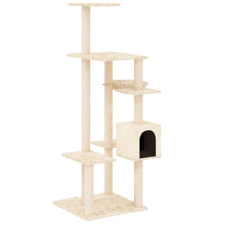 Vidaxl Cat Furniture avec Sisal Scratch Posts 142 cm Crème -Colored