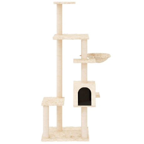 Vidaxl Cat Furniture avec Sisal Scratch Posts 142 cm Crème -Colored