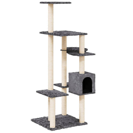 Vidaxl Cat Meubles avec Sisal Scratch Posts 142 cm Gris foncé