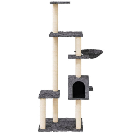 Vidaxl Cat Meubles avec Sisal Scratch Posts 142 cm Gris foncé