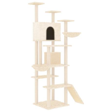 Vidaxl Cat Furniture avec Sisal Scratch Posts 191 cm Crème -Colored
