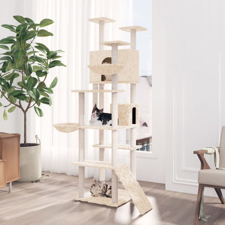 Vidaxl Cat Furniture avec Sisal Scratch Posts 191 cm Crème -Colored