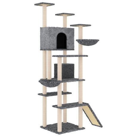 Vidaxl Cat Meubles avec Sisal Scratch Posts 191 cm Gris foncé