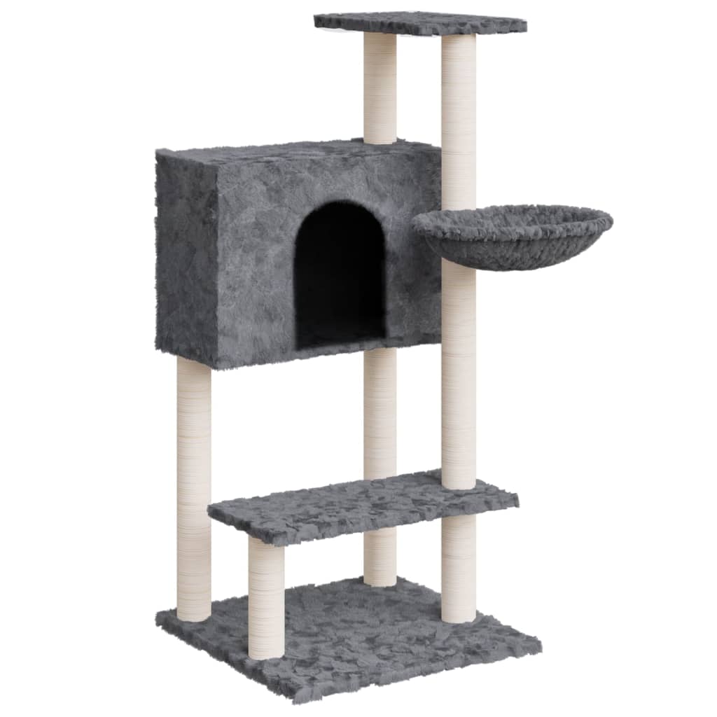 Vidaxl Cat Meubles avec Sisal Scratch Posts 108,5 cm Gris foncé