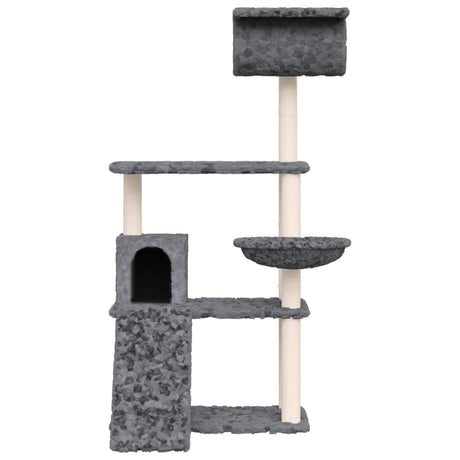 Vidaxl Cat Meubles avec Sisal Scratch Posts 131 cm Gris foncé