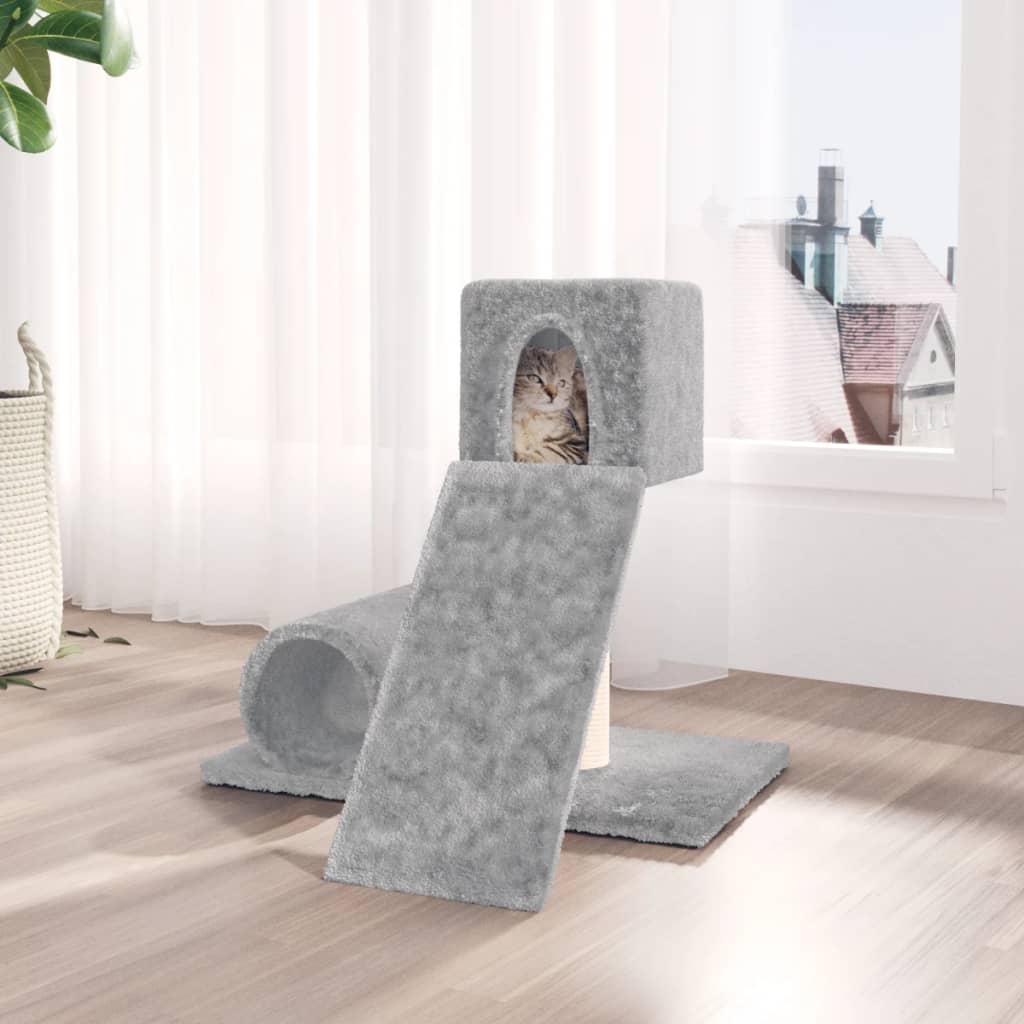 Vidaxl cat furniture with sisal scratching posts 59 cm light gray