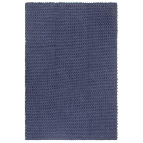 Vidaxl tapis rectangulaire 160x230 cm Coton bleu marine