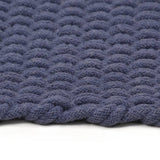 Vidaxl tapis rectangulaire 160x230 cm Coton bleu marine