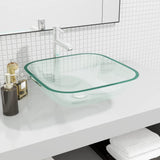 Vidaxl Washbasin 42x42x14 cm Verre transparent