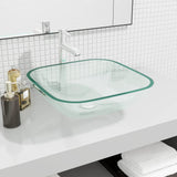 Vidaxl Washbasin 42x42x14 cm przezroczysty szklany