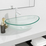 Vidaxl Washbasin 54.5x35x15,5 cm Verre durci transparent
