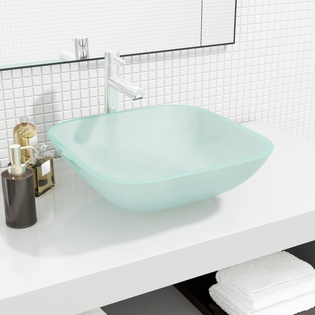 Vidaxl Washbasin 42x42x14 cm szklany mat