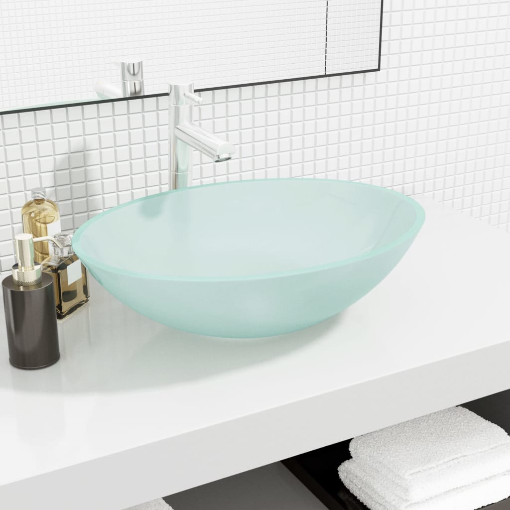 Vidaxl Washbasin 50x37x14 cm szklany mat