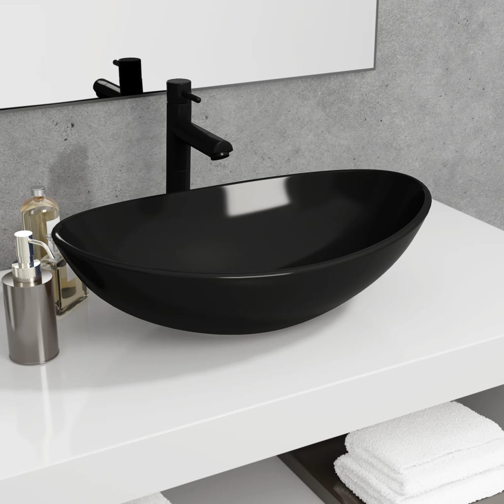 Vidaxl Washbasin 54,5x35x15.5 cm szklany szklany czarny