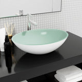 Vidaxl Washbasin 50x37x14 cm szklany biały