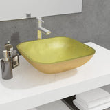 Vidaxl Washbasin 42x42x14 cm szklane złoto w kolorze