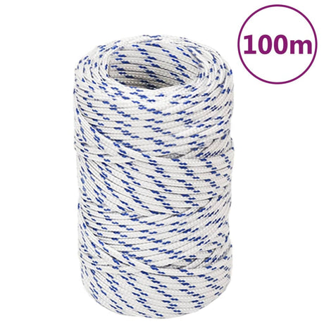 VidaXL corde de bateau 2 mm 100 m polypropylène blanc