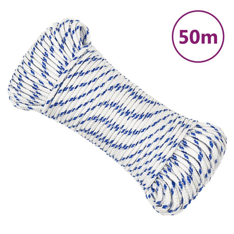 VidaXL corde de bateau 5 mm 50 m polypropylène blanc