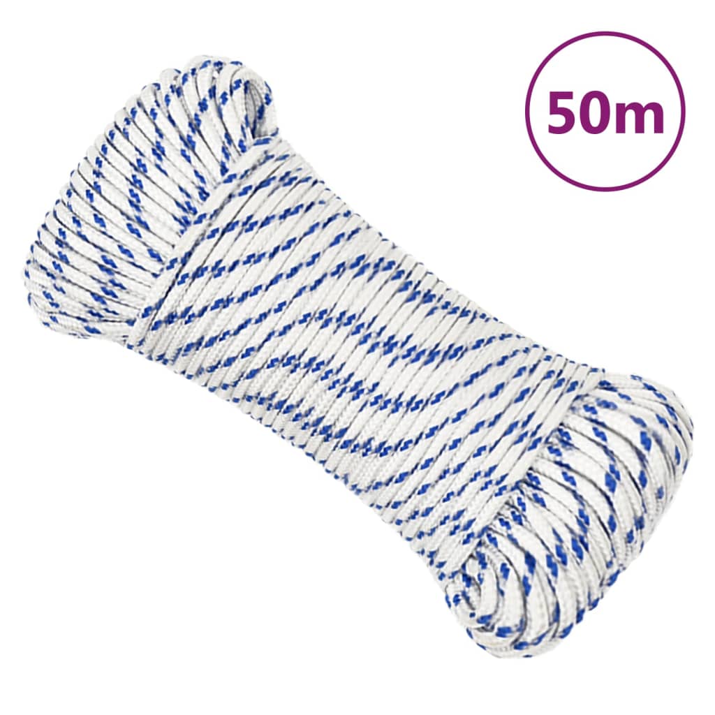 Corde à démarrage Vidaxl 5 mm 50 m de polypropylène blanc