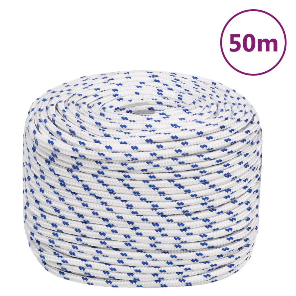 Corde à démarrage Vidaxl 6 mm 50 m de polypropylène blanc