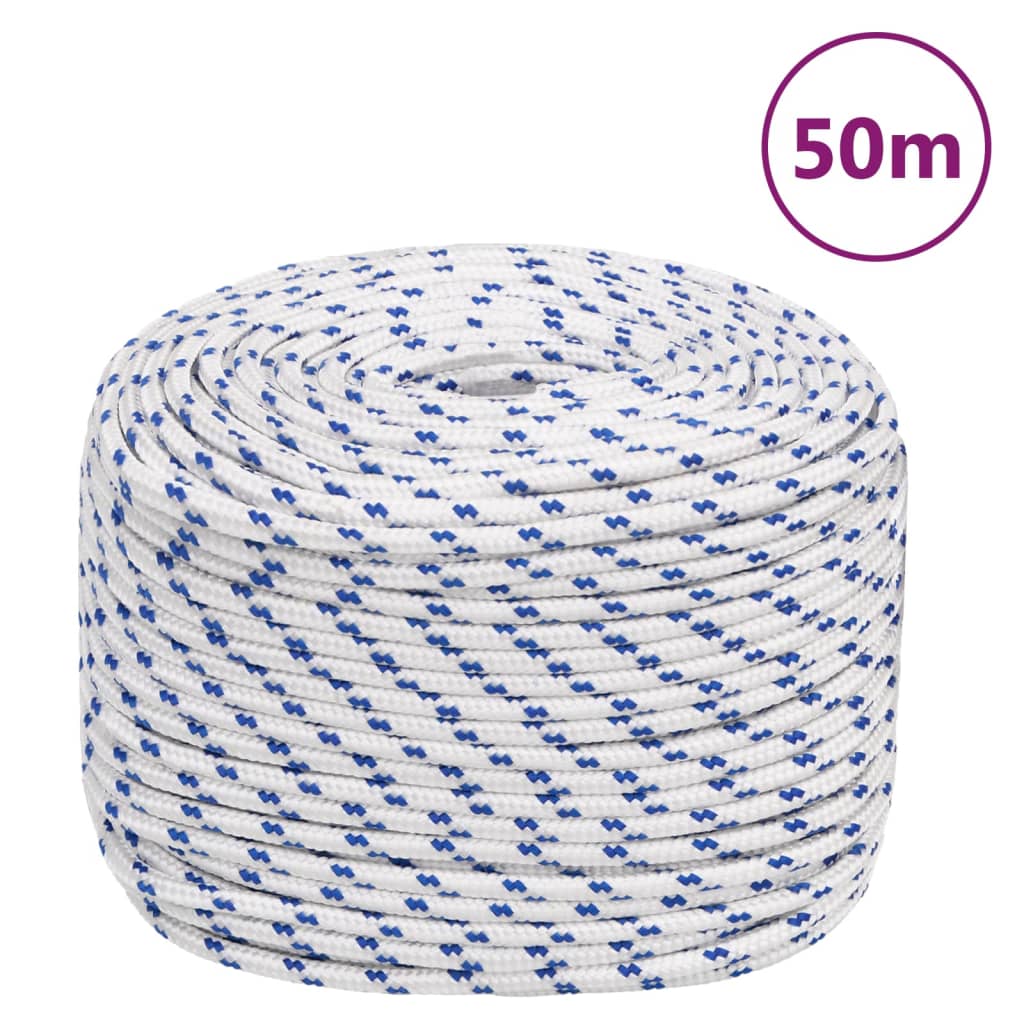 Corde à démarrage Vidaxl 8 mm 50 m de polypropylène blanc