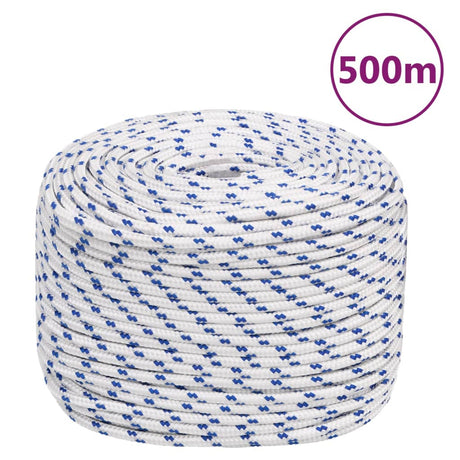 VidaXL corde de bateau 10 mm 500 m polypropylène blanc