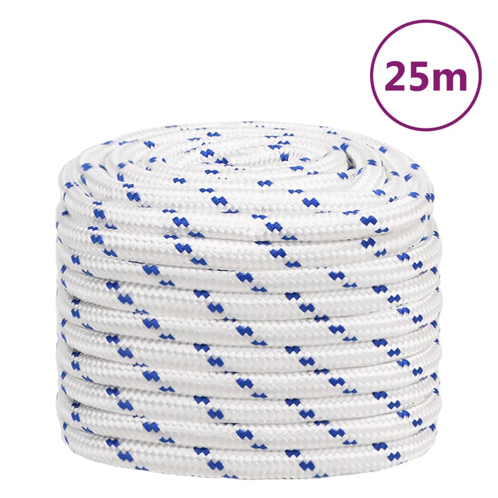 VidaXL corde de bateau 20 mm 25 m polypropylène blanc