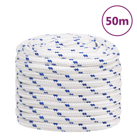 VidaXL corde de bateau 20 mm 50 m polypropylène blanc