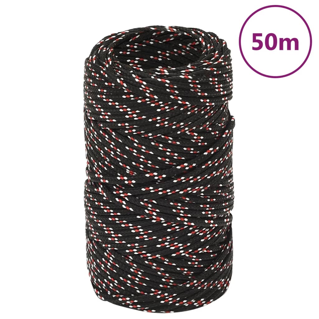 Vidaxl Boot Rope 2 mm 50 m polypropylen sort