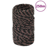 Corde à démarrage Vidaxl 2 mm 250 m de polypropylène noir
