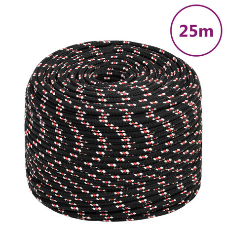 Vidaxxl corde de bateau 8 mm 25 m polypropylène noir