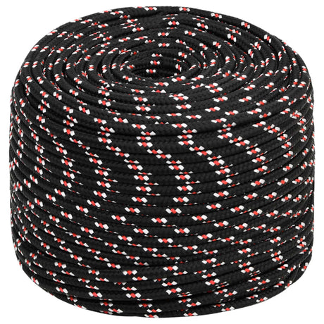 Vidaxxl corde de bateau 8 mm 25 m polypropylène noir
