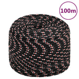 Corde à démarrage Vidaxl 10 mm 100 m de polypropylène noir