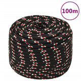 Corde à démarrage Vidaxl 12 mm 100 m de polypropylène noir