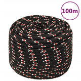 Vidaxl Boot Rope 12 mm 100 m polypropylen svart