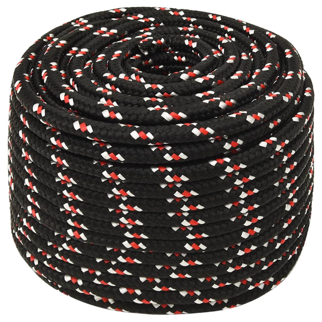 Vidaxl Boot Rope 12 mm 100 m polypropylen svart