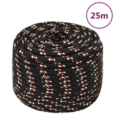 VidaXL corde de bateau 14 mm 25 m polypropylène noir