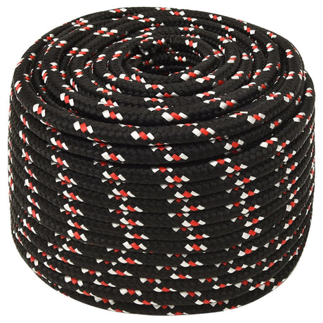VidaXL corde de bateau 14 mm 25 m polypropylène noir