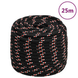VidaXL corde de bateau 16 mm 25 m polypropylène noir