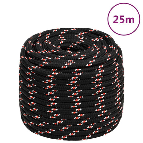 VidaXL corde de bateau 16 mm 25 m polypropylène noir