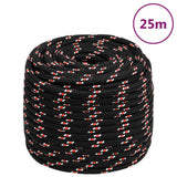 VidaXL corde de bateau 18 mm 25 m polypropylène noir