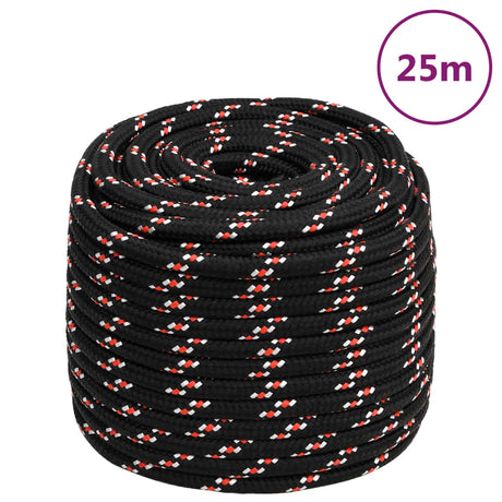 VidaXL corde de bateau 18 mm 25 m polypropylène noir