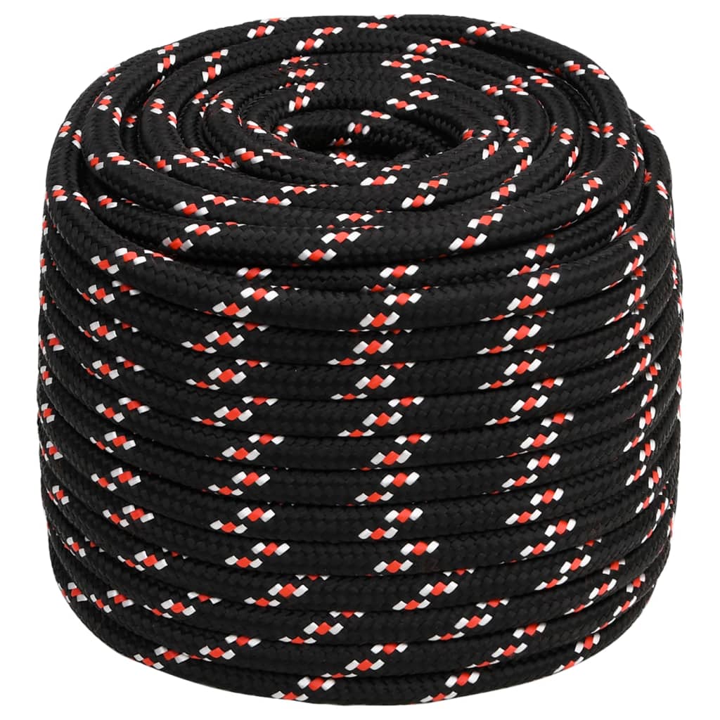 VidaXL corde de bateau 18 mm 25 m polypropylène noir