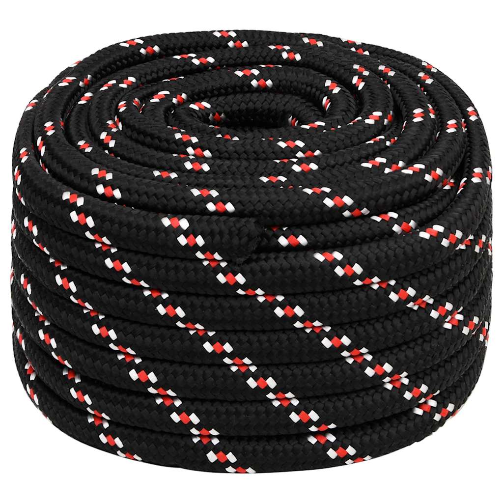 Vidaxxl corde de bateau 20 mm 50 m polypropylène noir