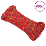 Vidaxl boat rope 3 mm 500 m polypropene red