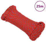 Corde à bateau Vidaxl 4 mm 25 m de polypropylène rouge